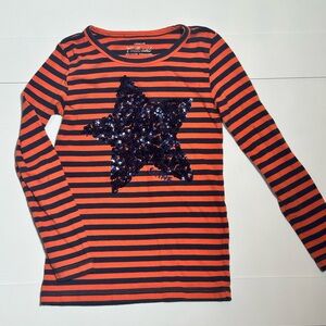 J. Crew Crewcuts Collectible Girl’s Striped Tee with Sequin Star Size 6-7